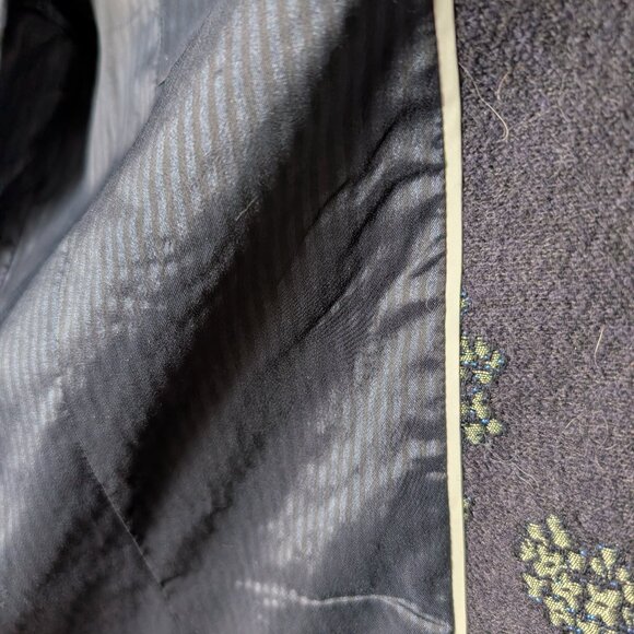 Women's Dark Blue Floral Banana Republic Heritage Collection Lean Blazer Sz 10 - Picture 7 of 9